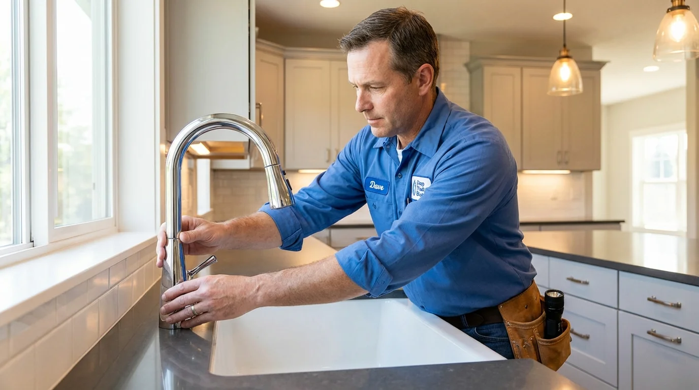 Kitchen faucet installation by Johns Plumbing LLC in Oconomowoc